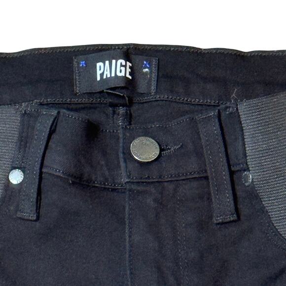 Paige Maternity Verdugo Ultra Skinny Elastic Insets Black Denim Jeans Women’s 24 - Picture 5 of 16